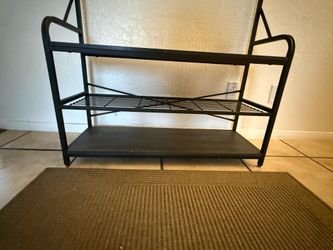 Industrial Hall Tree / Entryway Organizer – Coat Rack + Bench + Shoe Storage