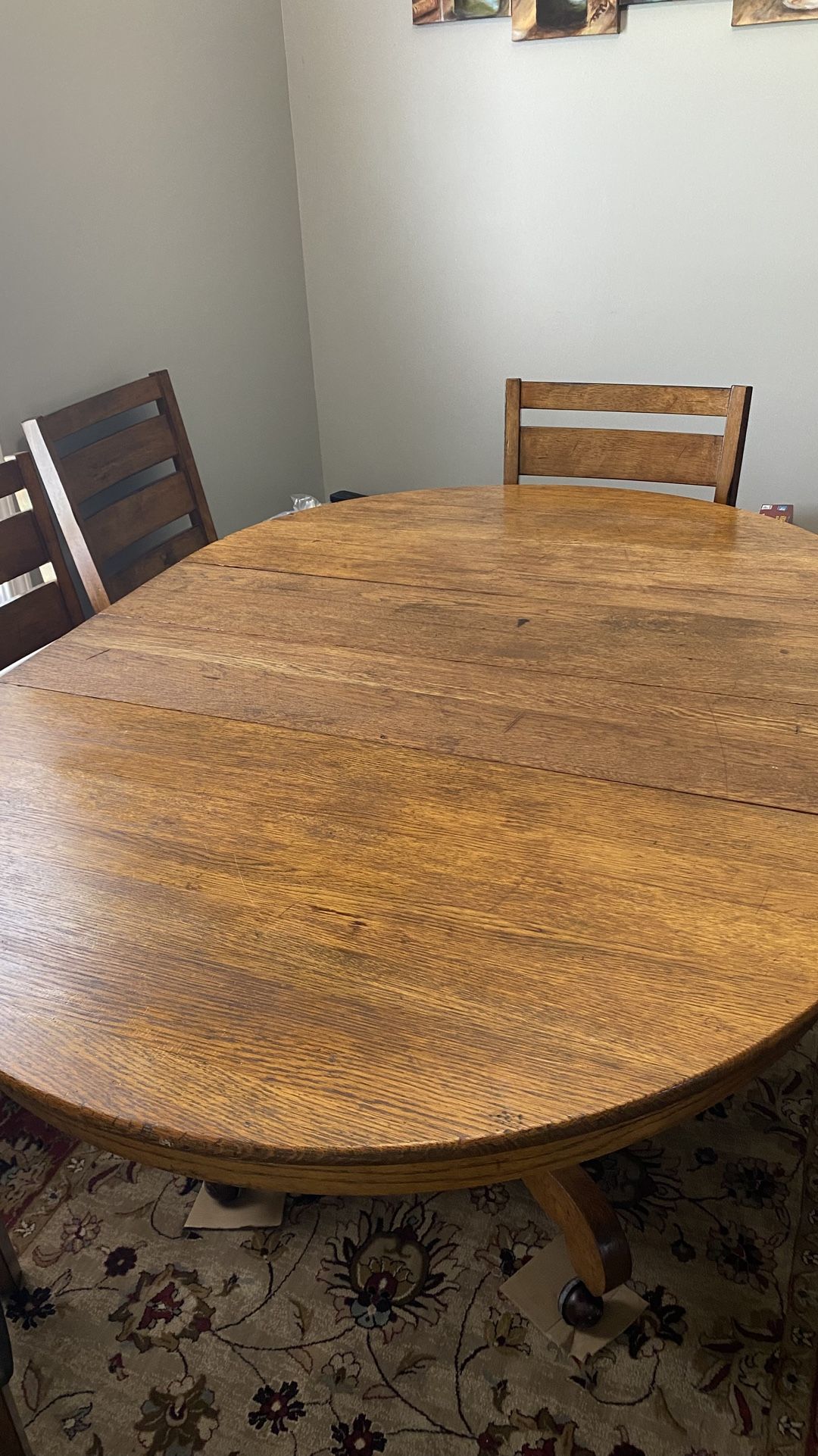 Antique Table With 4 Chairs