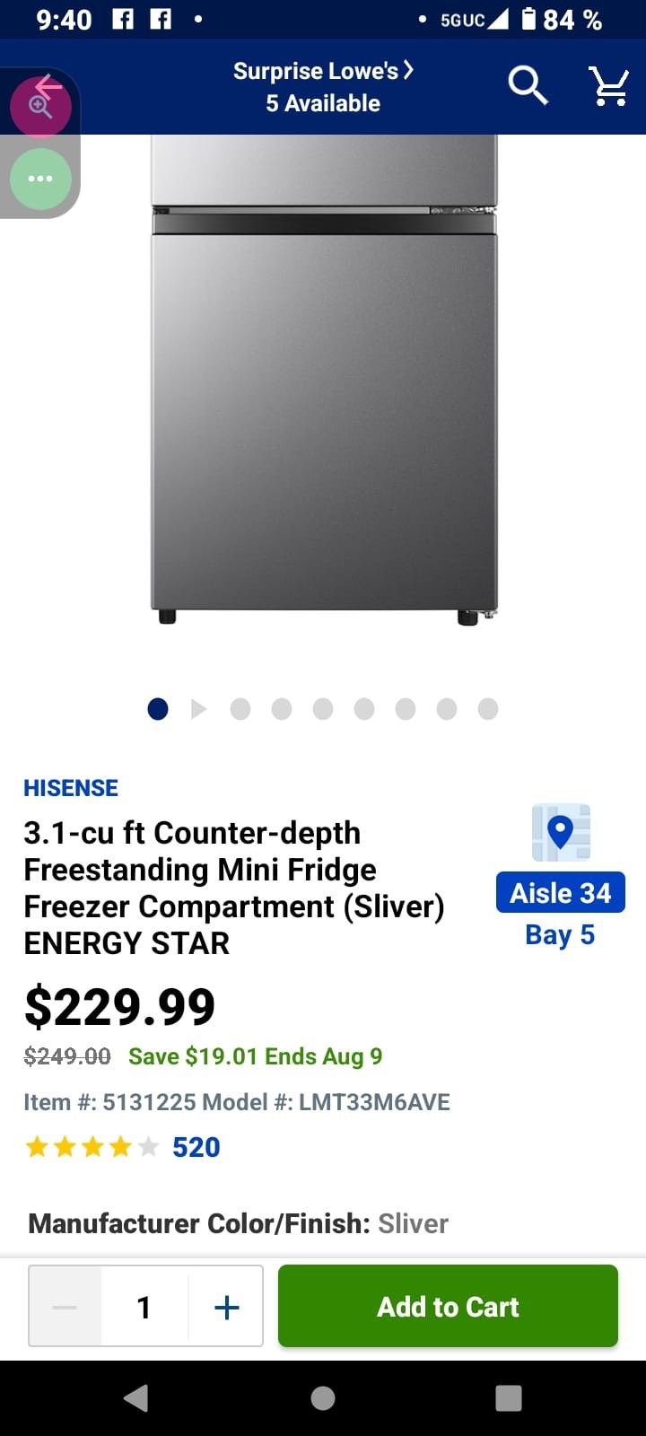 Compact refrigerator Appliances