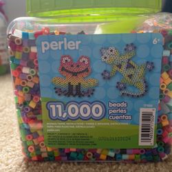 Perler Beads Set | 11,000 Beads, 2 Clear Pegboards, 1 Pattern Book With 52 patterns