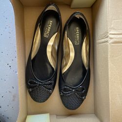 Sperry Top-sider Black Leather Flats Lady’s Shoes 8M