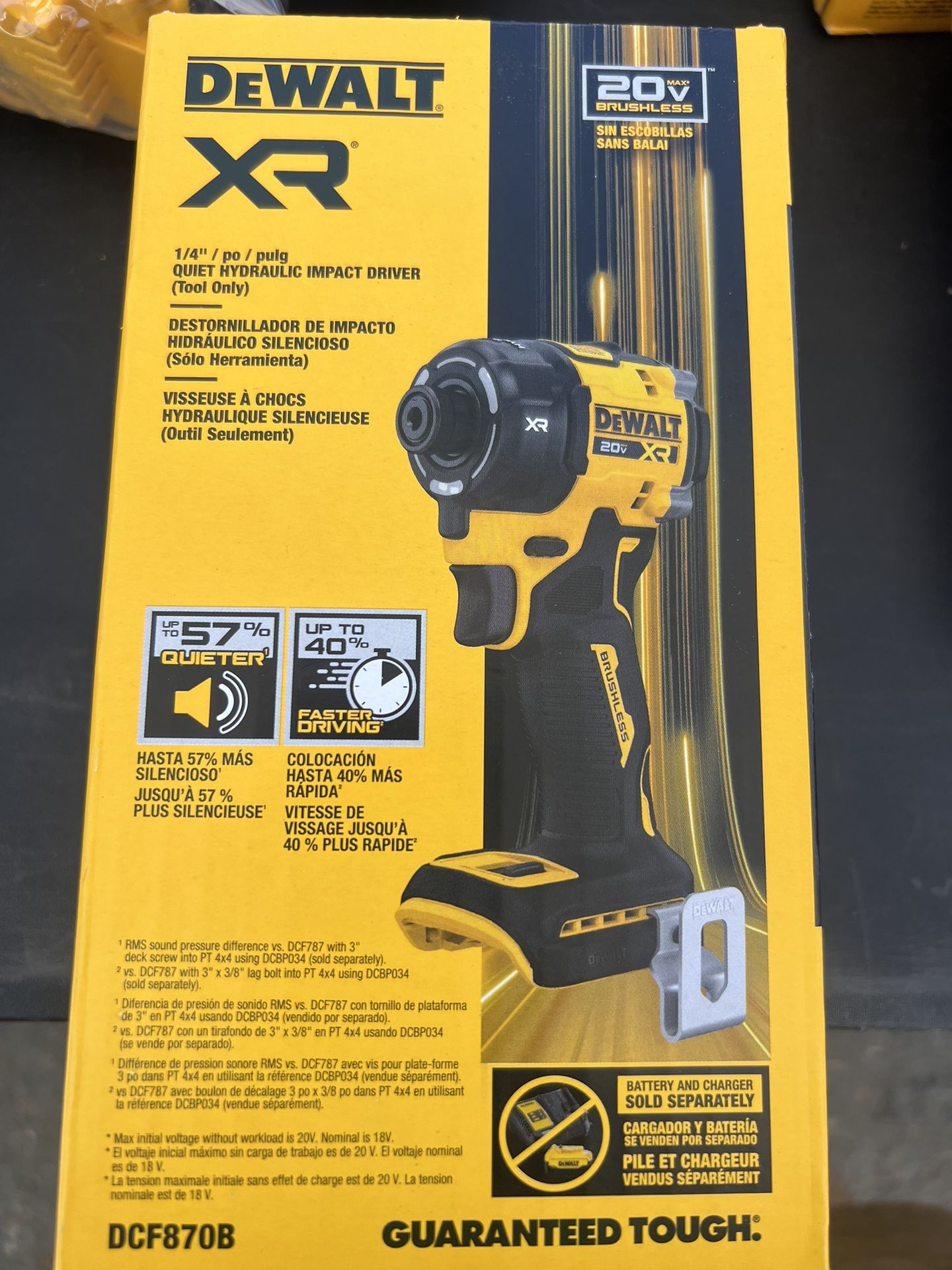 DEWALT 20V XR Brushless Cordless 1/4 Quiet Hydraulic Impact