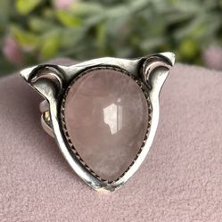 Rose Quartz 🌸925 Sterling silver Ring (Adjustable) 