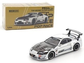 Pop Race 1:64 Top Secret Toyota Supra GT300 Silver Chrome #325