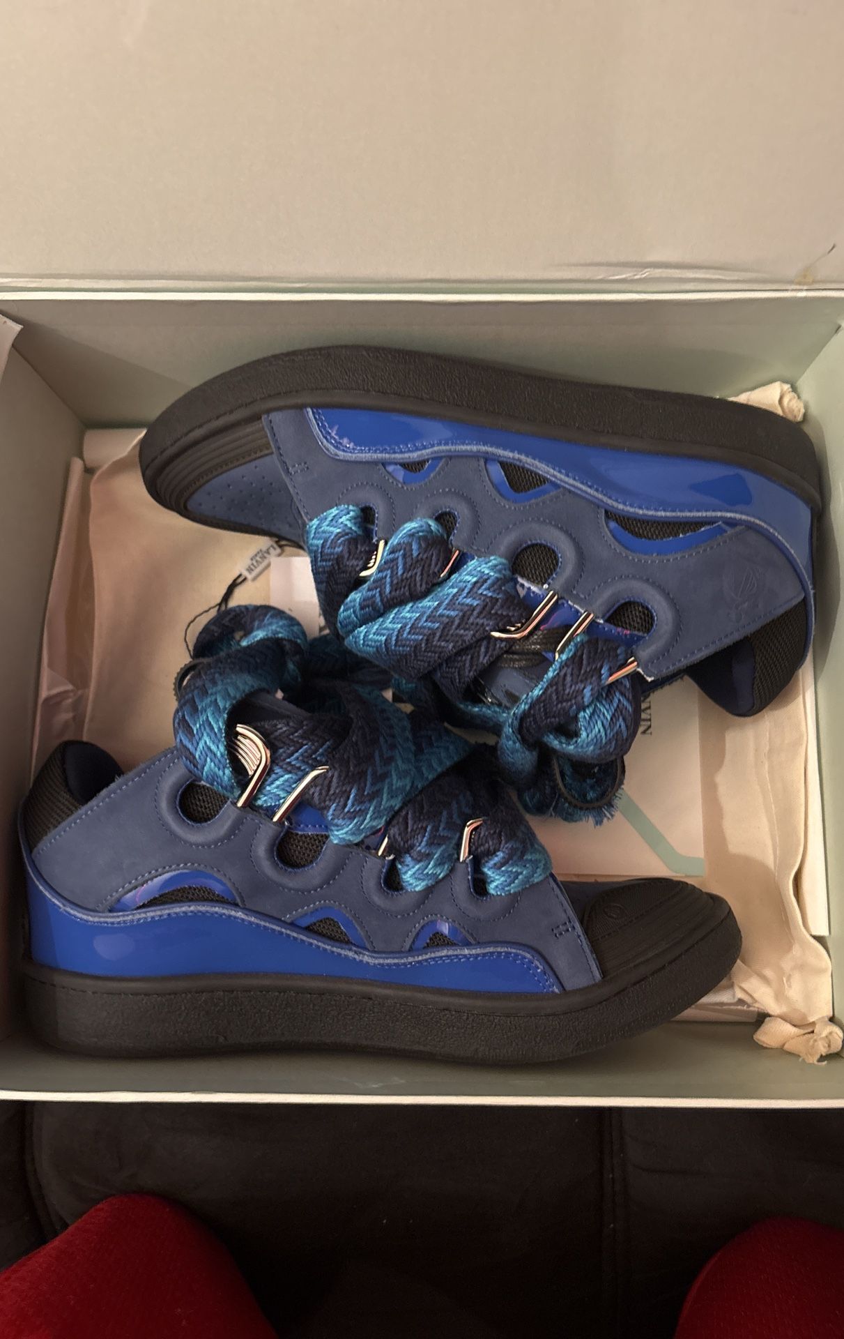 Lanvin Curb Sneakers 'Metallic - Majorelle Blue
