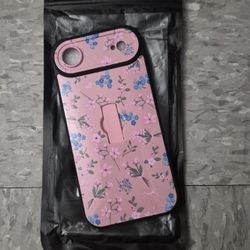 Pink Floral Phone Case with Kickstand