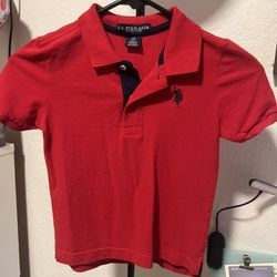 Polo collar red shirt 
