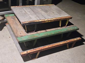 Antique industrial pallet skids