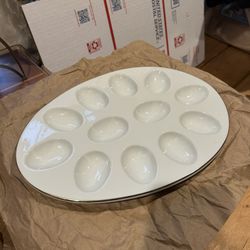 Like New Threshold Porcelain Deviled Egg Dish.  