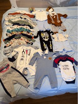 Used 1-3 months Baby Boy Clothes