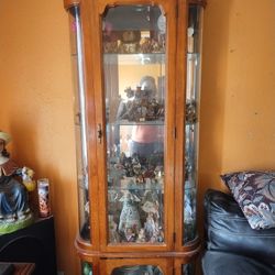 Wooden China Cabinet With Light 