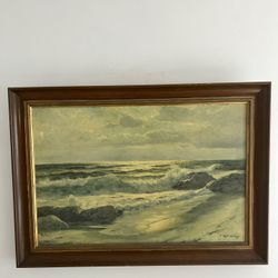 Robert Wood Sea and Sand Oil Reproduction 42 X30