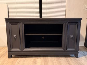 Matte Black TV Stand & Entertainment Center With Storage