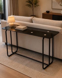 Modern Glass Console Table – Clear or Black – $26.99