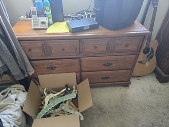 Wood Dresser And Mirror