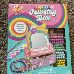 Beads activity kit - Just My Style Paint Your Own Wooden Unicorn Jewelry Box