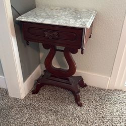 Antique Marble Top Side Table 