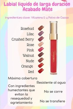 Labial Liquido De Larga Duración.Acabado Matte