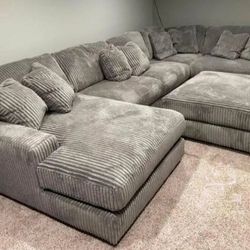 Great Comfort 👌Lindyn Fog 5 piece Sectional Sofa With Chaise