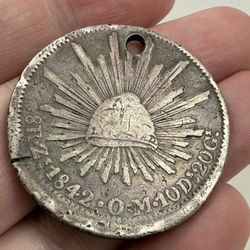 Melt Value 1841 8 Reales Mexican Silver Coin 