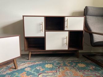 Cabinet — 3 cubbies, matching media console