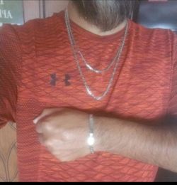 14k white gold chains and bracelet 50 grams total$3200 firm