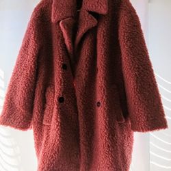 ZARA FUZZY LONG WARM SWEATER JACKET WOMEN'S SIZE MEDIUM 