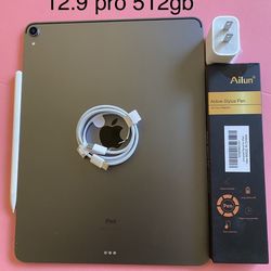 Apple IPad Pro 12.9” 3rd Generation (Face ID/Liquid Retina / Latest IOS 26) 512GB with keyboard, Pen & Accessories