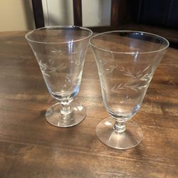Vintage Crystal Glass Pair