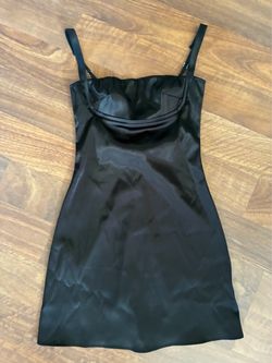 Black Satin Mini Slip Dress