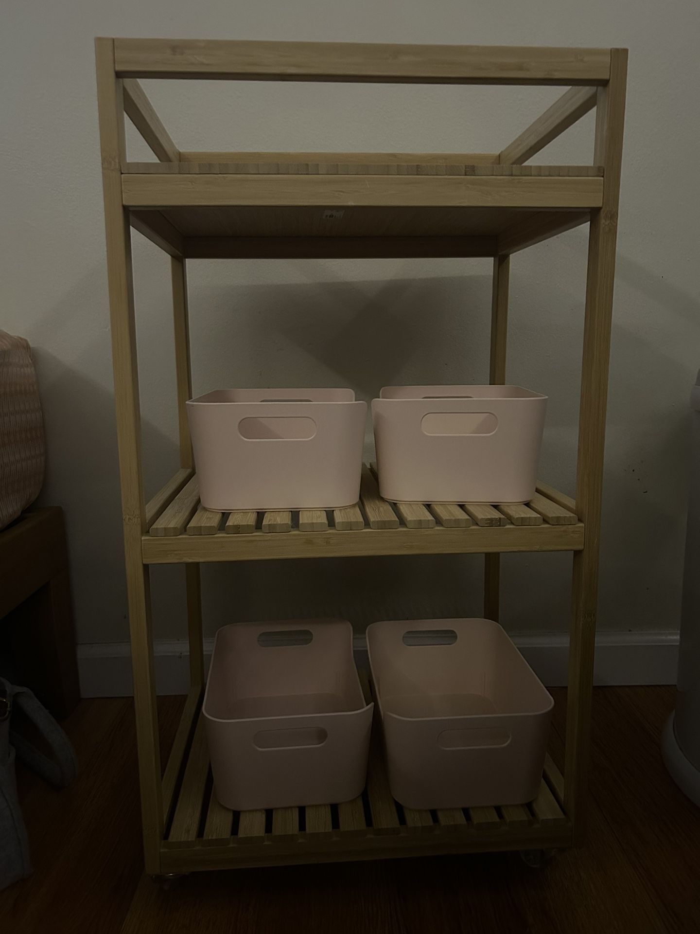 IKEA RAGRUND Bamboo Rolling Cart
