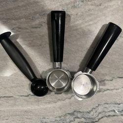 Portafilters and Tamper. Originally Used On Capresso Machine. 
