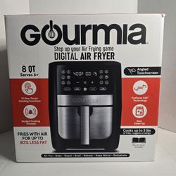 Gourmia Digital Air Fryer 8 Qt GAF826 Digital Stainless/Black 12 touch New
