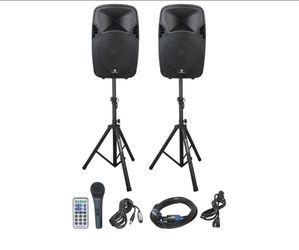 PRORECK PARTY 12 Portable 12-Inch Woofer 2-Way Powered PA Speaker System Combo Set with Bluetooth/US