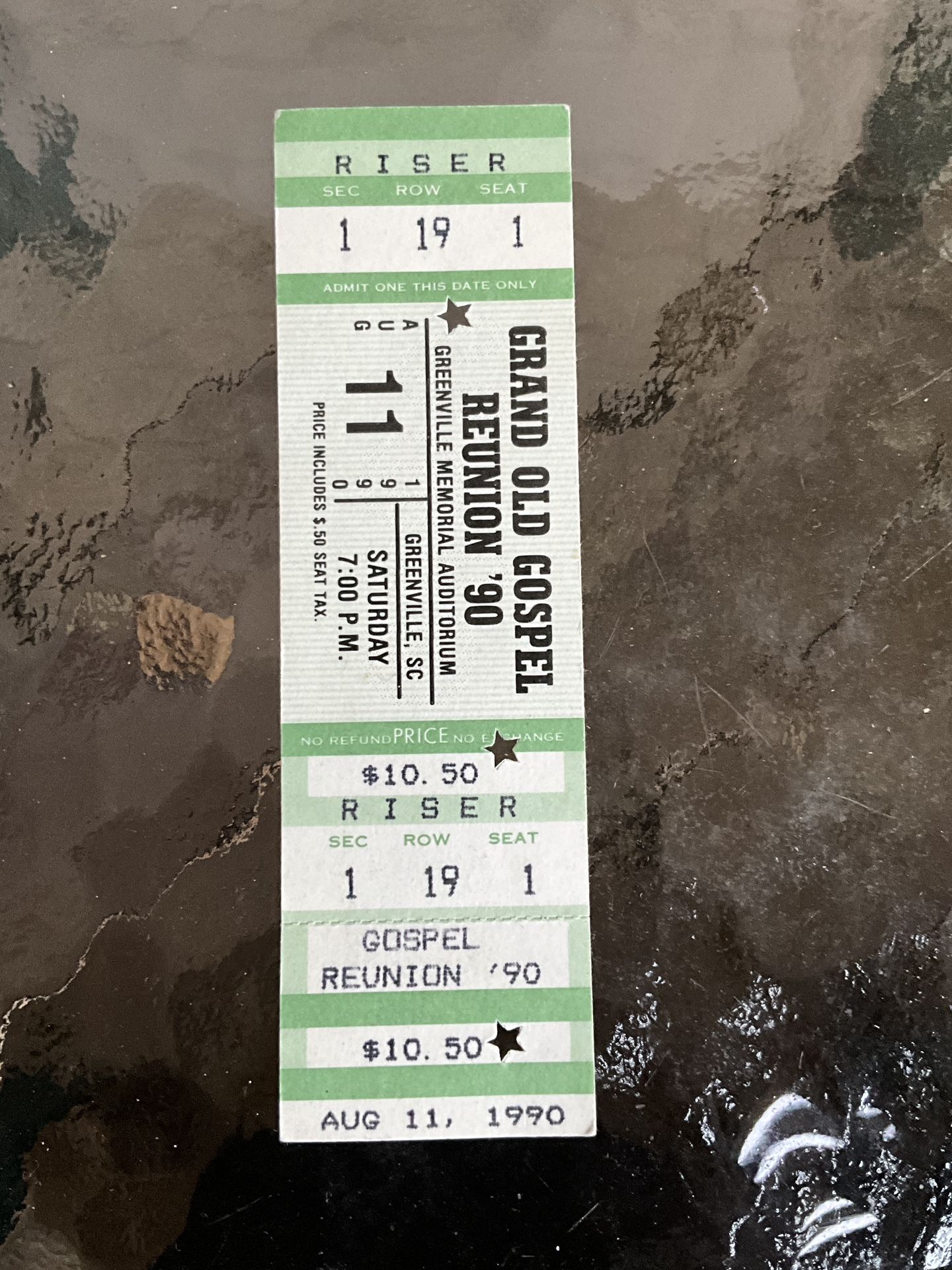 Grand Old Gospel / Aug 11, 1990 /Greenville SC / Reunion "90 / FULL TICKET