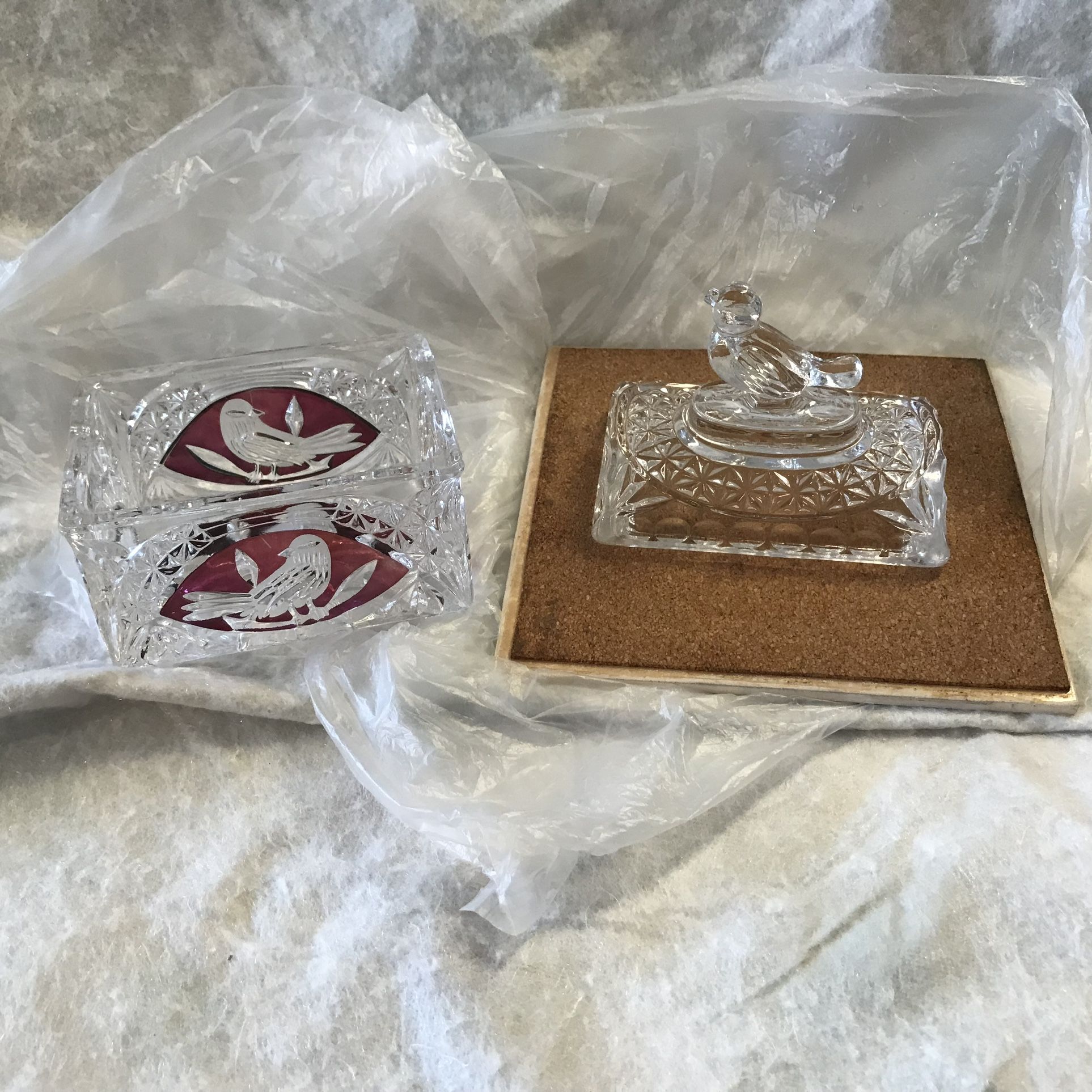 Glass Crystal Trinket Box, Byrdges Collection