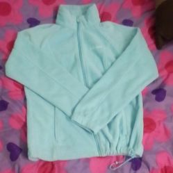 columbia light blue full zip Fleece Jacket woman’s sz Medium 