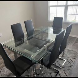 BLACK & SILVER dining room SET 🖤🖤✅✅