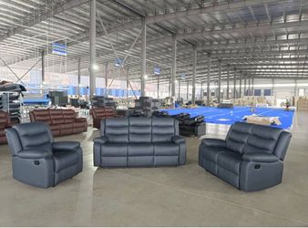 3-Piece Leather Recliner Sofa Set