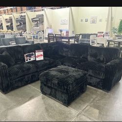 Brand New Super Plush Comfy Corduroy Sectional Set 