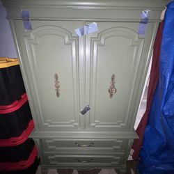 Painted Sage Green Armoire