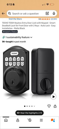 2 Smart Lock Keypad Digital Deadbolt