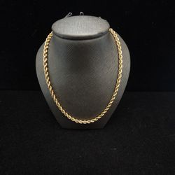 14k Gold Hollow Rope Chain 