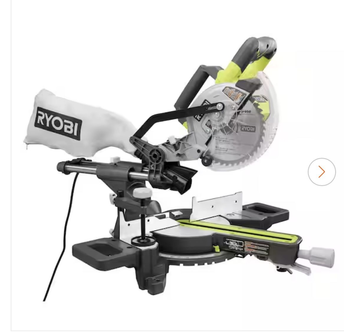 RYOBI 10 Amp Corded 7-1/4 in. Compound Sliding Miter Saw 1.9k