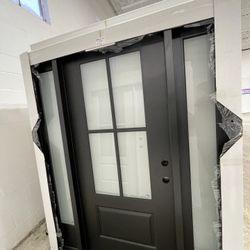 New Exterior Fiberglass Door 2 Sidelights