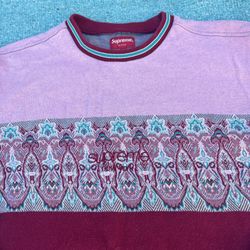 Supreme Crewneck Long Sleeve Sweatshirt Size Medium Aztec