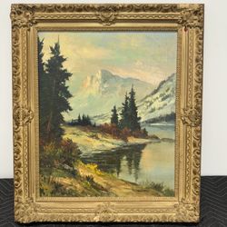 Antique Michael HASSELBAR Oil Landscape On Canvas  