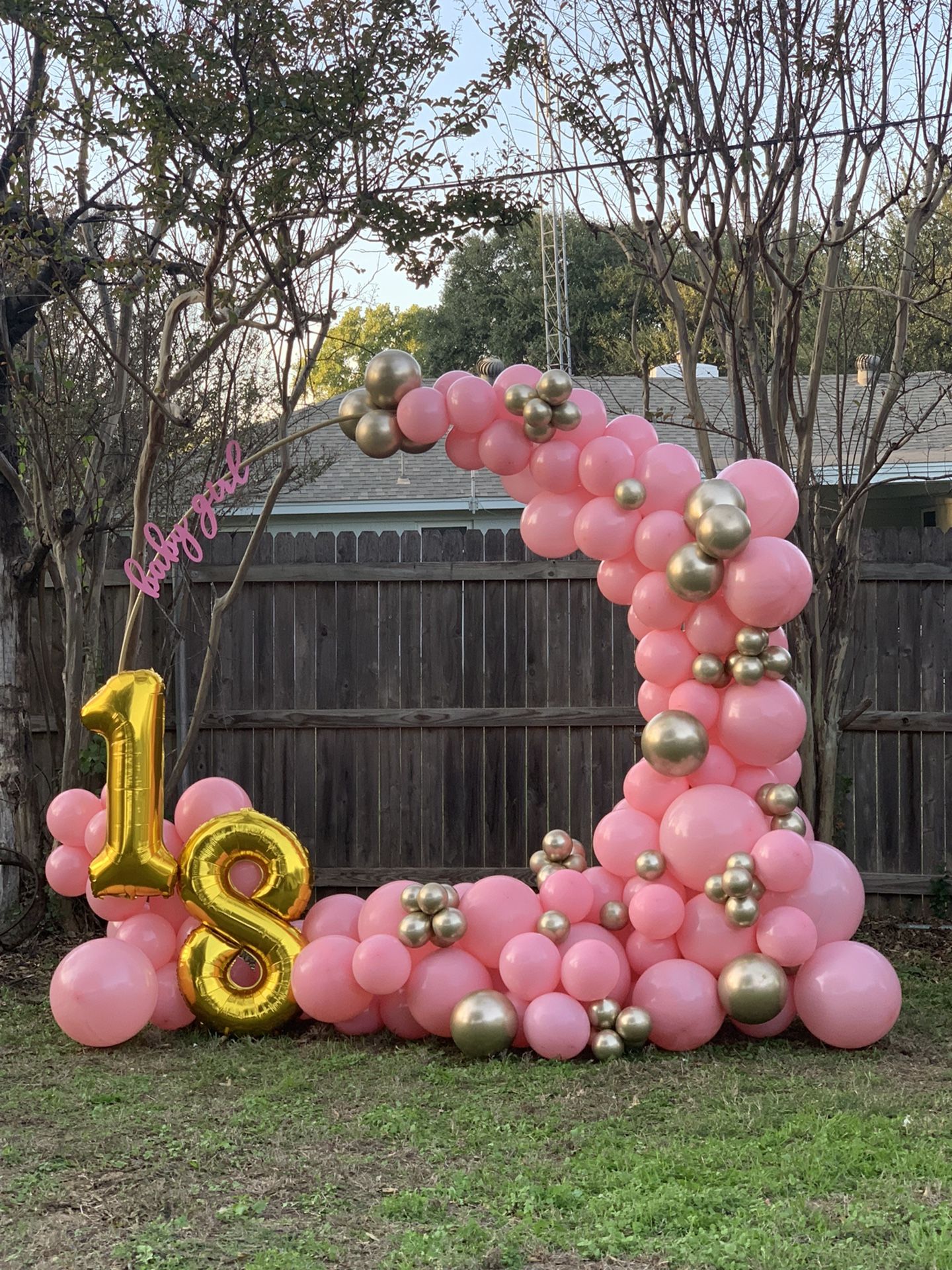 18th Birthday Party Balloon Decorations Circle Backdrop 