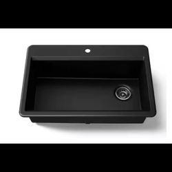 33 in. Drop-in Single Bowl Granite Composite Kitchen Sink