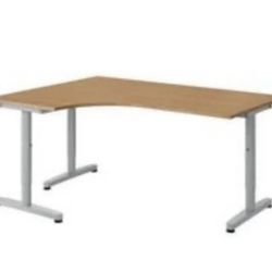 IKEA Galant desk with extra side. Height adjustable legs. Extra side piece to extend the table.